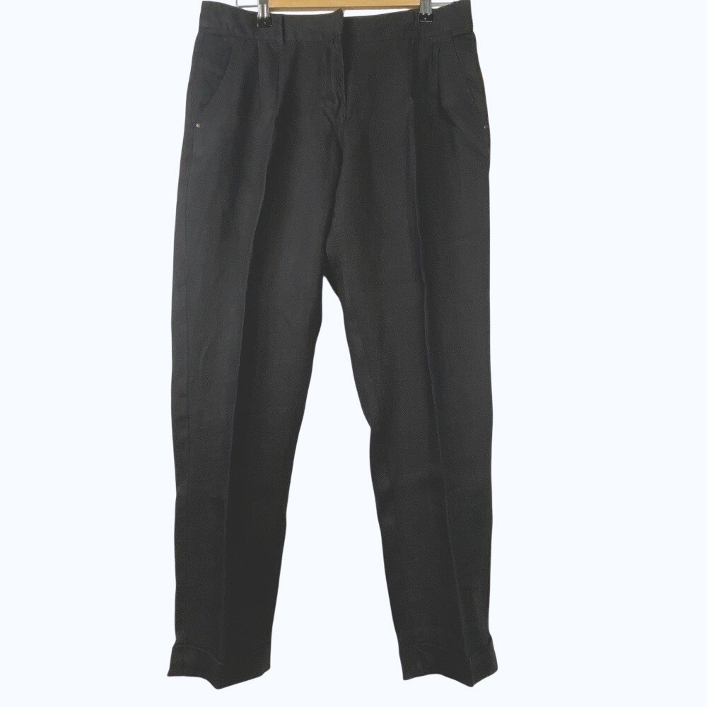 Women Linen Trousers ‎ sz 8 Tapered High Rise Workshop Andrea Jovine Business